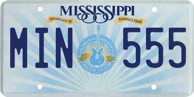 MS license plate MIN555