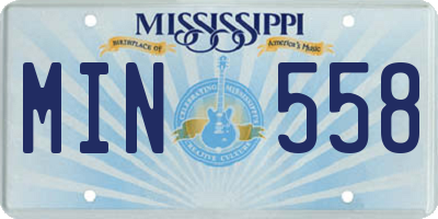 MS license plate MIN558