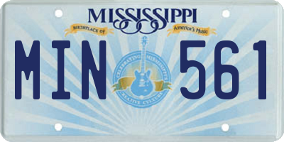 MS license plate MIN561
