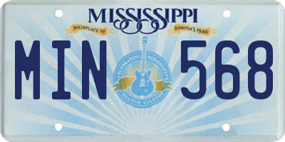 MS license plate MIN568