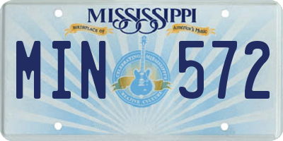 MS license plate MIN572
