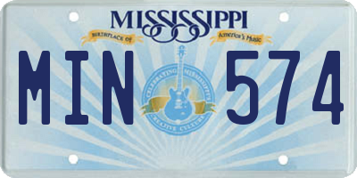 MS license plate MIN574