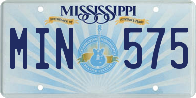 MS license plate MIN575