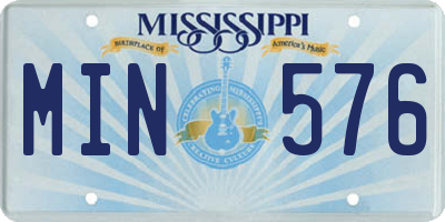 MS license plate MIN576