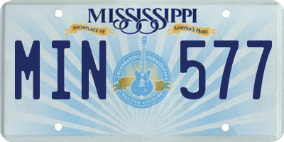 MS license plate MIN577