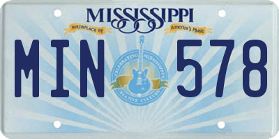 MS license plate MIN578