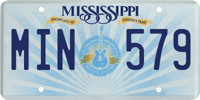 MS license plate MIN579