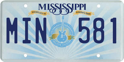 MS license plate MIN581