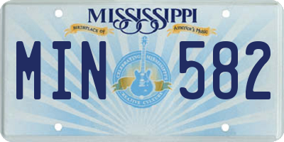 MS license plate MIN582