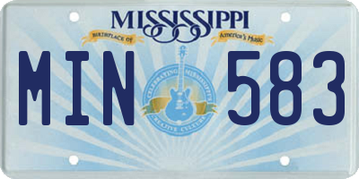 MS license plate MIN583