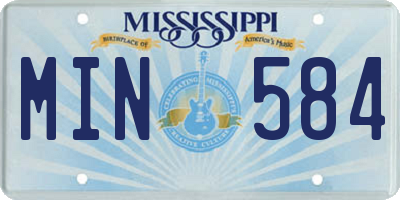 MS license plate MIN584