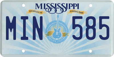 MS license plate MIN585