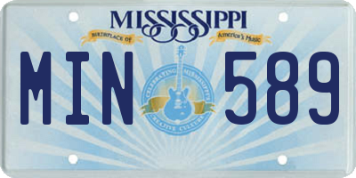 MS license plate MIN589