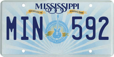 MS license plate MIN592