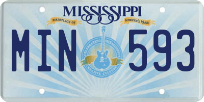 MS license plate MIN593