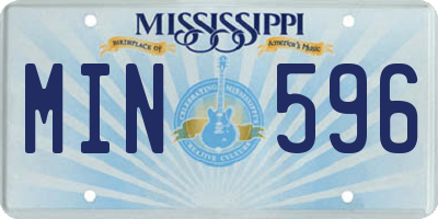 MS license plate MIN596