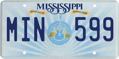 MS license plate MIN599