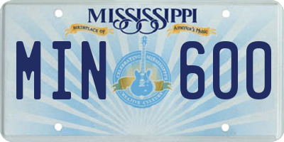 MS license plate MIN600