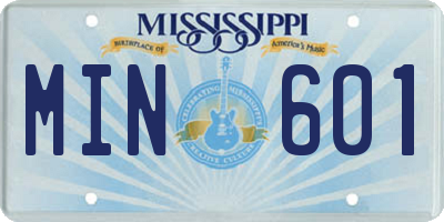 MS license plate MIN601