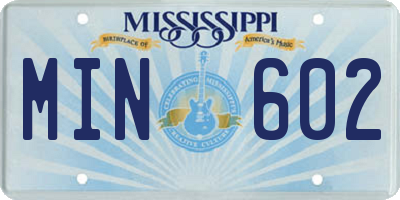 MS license plate MIN602