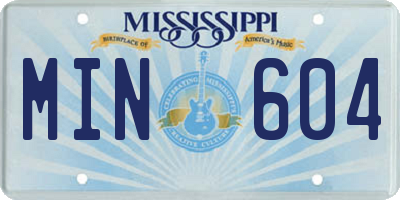 MS license plate MIN604