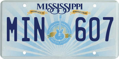 MS license plate MIN607