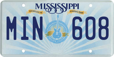 MS license plate MIN608