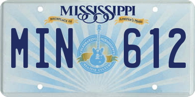 MS license plate MIN612
