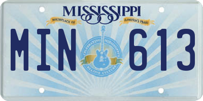 MS license plate MIN613