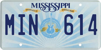 MS license plate MIN614