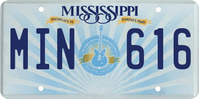 MS license plate MIN616