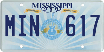 MS license plate MIN617