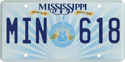 MS license plate MIN618