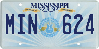 MS license plate MIN624