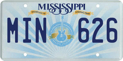 MS license plate MIN626