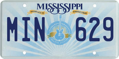 MS license plate MIN629