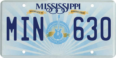 MS license plate MIN630