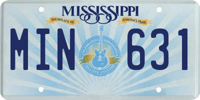 MS license plate MIN631