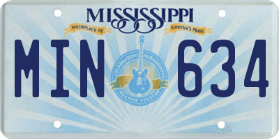 MS license plate MIN634