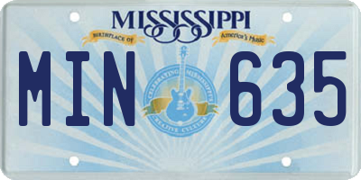 MS license plate MIN635