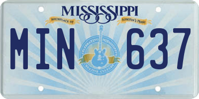 MS license plate MIN637