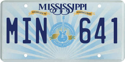 MS license plate MIN641