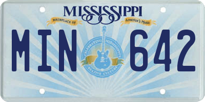 MS license plate MIN642