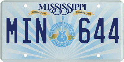 MS license plate MIN644