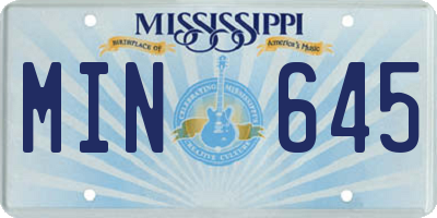 MS license plate MIN645