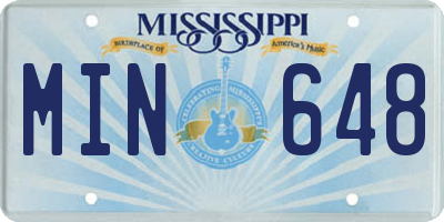 MS license plate MIN648