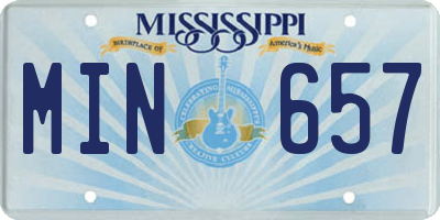 MS license plate MIN657