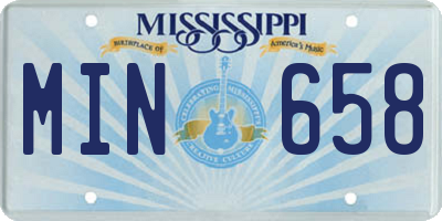 MS license plate MIN658