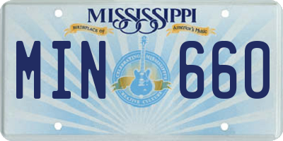 MS license plate MIN660