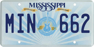 MS license plate MIN662